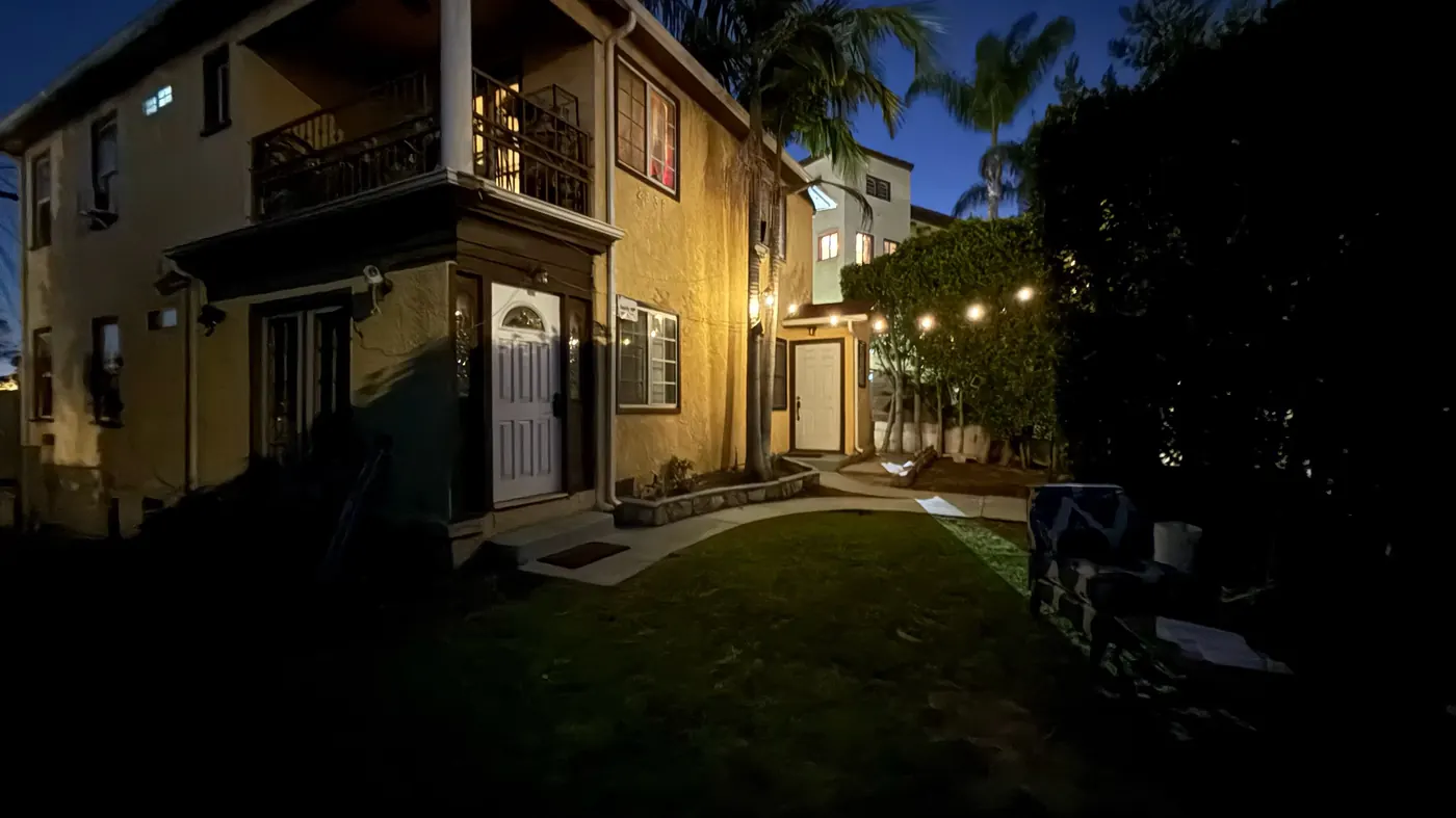 Exterior — evening